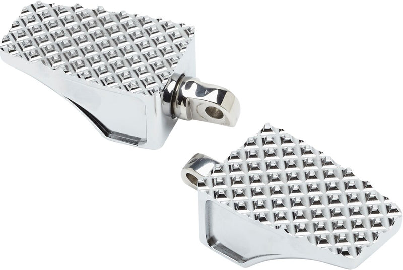 LA Choppers County Line Foot Pegs Chrome Silver Front Rear Billet Aluminium Pair #LA-P100-00C