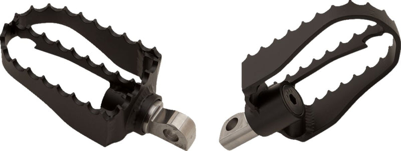 Burly Brand MX Style Footpegs In Black With Male Mounts