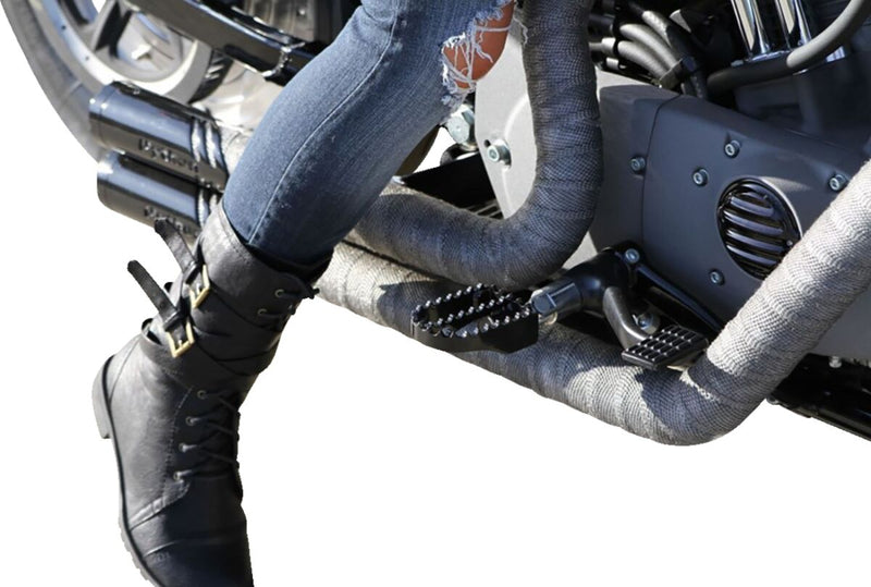 Burly Brand MX Style Footpegs In Black With Male Mounts