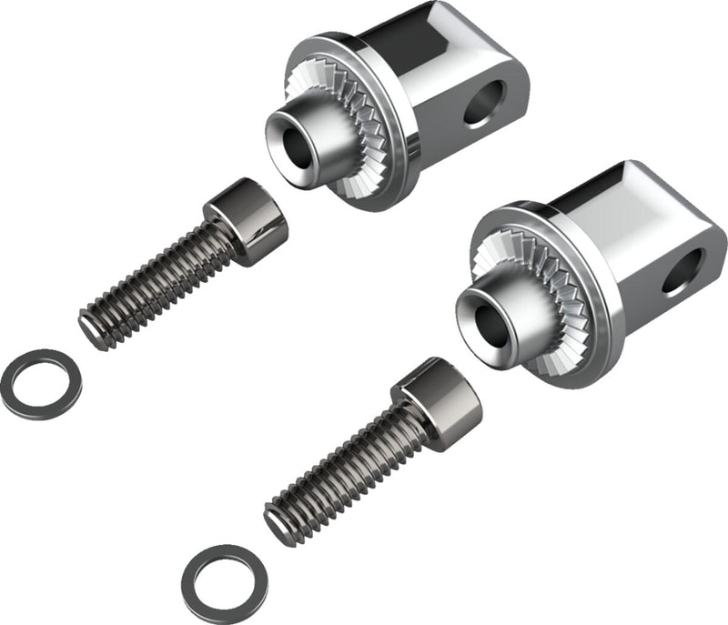 Ciro Peg Adapters for 2014-2026 INDIAN Chrome Silver Foot Peg Stainless Steel Pair