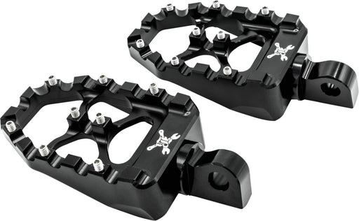 Burly Brand MX Evolution Pegs for 1997-2022 Harley-Davidson Foot Pegs Black Square Aluminium Pair