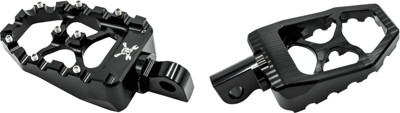 Burly Brand MX Evolution Pegs for 1997-2022 Harley-Davidson Foot Pegs Black Square Aluminium Pair
