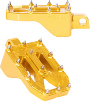 Thrashin Supply Co. Aggressor Foot Pegs for 1972-2025 Harley-Davidson Anodised Gold Rear 6061 Billet Aluminium Stainless Steel Pair #TSC-2022-5-D