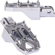 Thrashin Supply Co. Aggressor Foot Pegs for 2018-2025 Harley-Davidson Chrome Silver Front 6061 Billet Aluminium Stainless Steel Pair