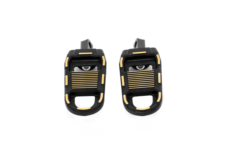 Drag Specialties ADJUSTABLE FOOTPEGS Foot Pegs Gold Black Left Right Folding Aluminium Pair #RGK2-B003-BDG