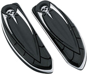 Kuryakyn Zombie Driver Floorboard Covers For Harley-Davidson Touring, Trike, Softail & Dyna Switchback Motorcycles In Chrome