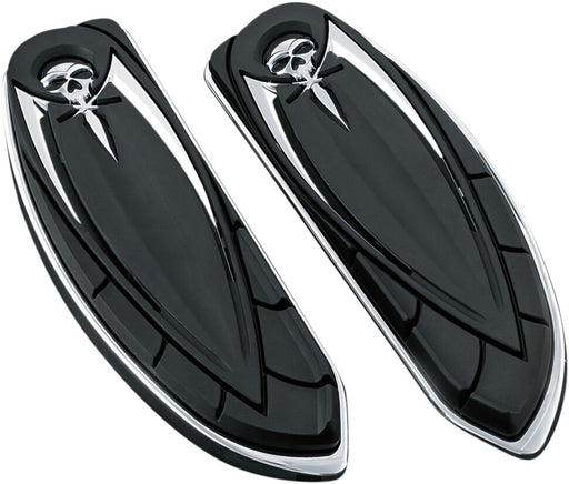 Kuryakyn Zombie Driver Floorboard Covers For Harley-Davidson Touring, Trike, Softail & Dyna Switchback Motorcycles In Chrome