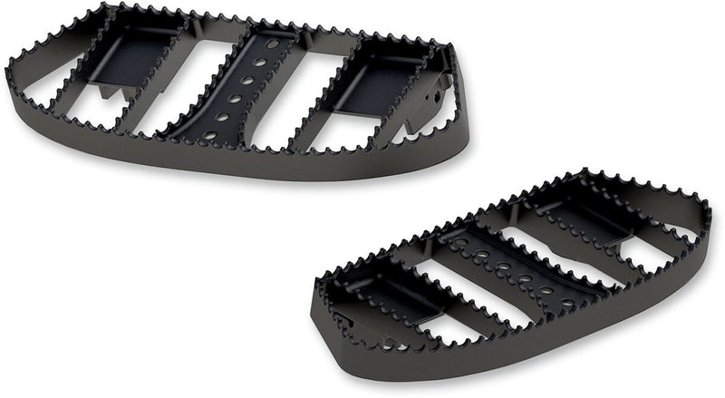Burly Brand MX Rider Floorboards In Satin Black Powder Coated Steel For 1986-2017 FL Softail, 2012-2016 Dyna FLD Switchback, 1983-2021 Touring, Trike Models