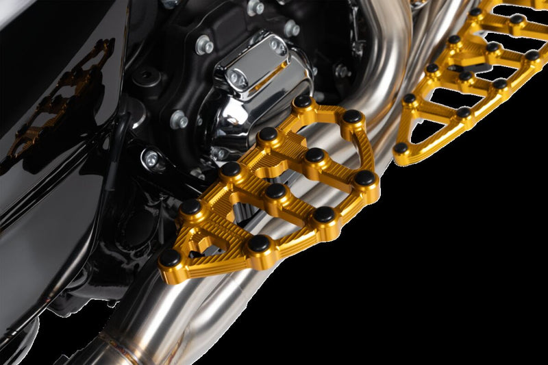Arlen Ness Gold MX Driver Floorboards for Various Various Harley-Davidson Motorcycles (See Fitment List) #06-894