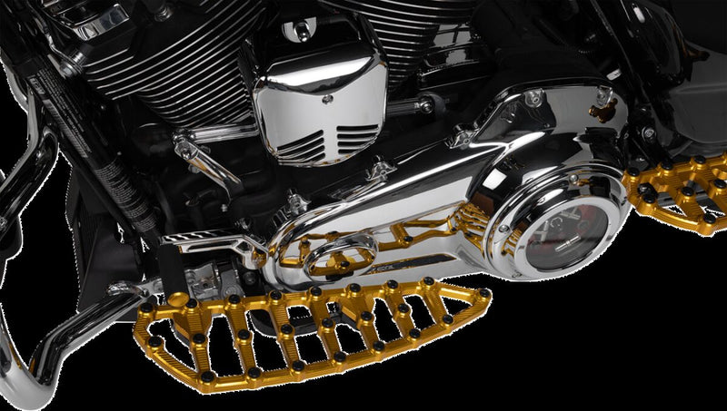 Arlen Ness Gold MX Driver Floorboards for Various Various Harley-Davidson Motorcycles (See Fitment List) #06-894