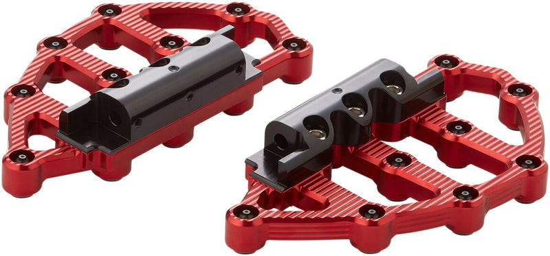 Arlen Ness Red MX Passenger Floorboards for Various Various Harley-Davidson Motorcycles (See Fitment List) #06-898