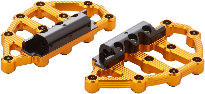 Arlen Ness Gold MX Passenger Floorboards for Various Various Harley-Davidson Motorcycles (See Fitment List) #06-899