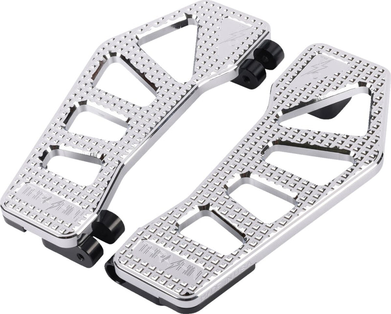 Thrashin Supply Co. Apex Rider Floorboards In Chrome For Harley-Davidson Twin Cam Models