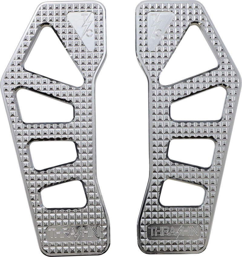 Thrashin Supply Co. Apex Rider Floorboards In Chrome For Harley-Davidson Twin Cam Models