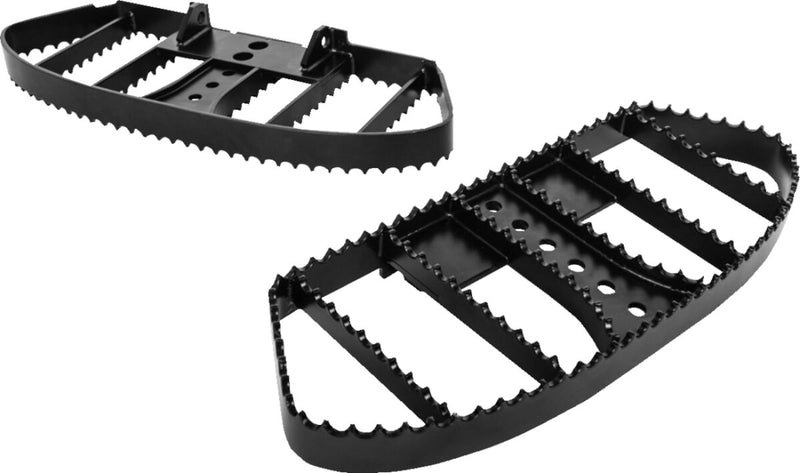 Burly Brand MX Style Driver and Passenger Floorboards for 2018-2025 Harley-Davidson Black Powder-Coated Serrated Steel Pair