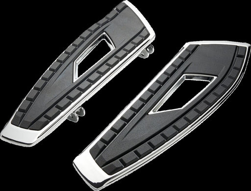 Ciro Chicane™ Floorboards for 1996, 1998-2025 Harley-Davidson Black Chrome ABS Plastic Aluminium Pair