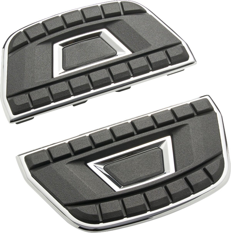 Ciro Chicane™ Floorboard Inserts for 2000-2025 Harley-Davidson Chrome Silver Aluminium EPDM Rubber Pair
