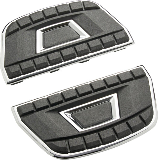 Ciro Chicane™ Floorboard Inserts for 2000-2025 Harley-Davidson Chrome Silver Aluminium EPDM Rubber Pair