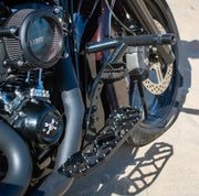 Burly Brand MX-Evolution Floorboards for 1997-2024 Harley-Davidson Black Aluminium Pair