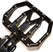 Thrashin Supply Co. Mini Aggressor Floorboards for 1972-2025 Harley-Davidson Anodised Black 6061 Billet Aluminium Stainless Steel Pair #TSC-2031-1-D