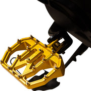 Thrashin Supply Co. Mini Aggressor Floorboards for 1972-2025 Harley-Davidson Anodised Gold 6061 Billet Aluminium Stainless Steel Pair #TSC-2031-5-D