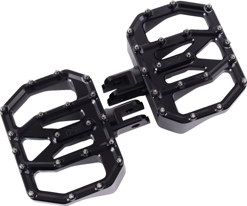 Thrashin Supply Co. Mini Aggressor Floorboards for 2018-2025 Harley-Davidson Anodised Black 6061 Billet Aluminium Stainless Steel Pair #TSC-2031-1-SF