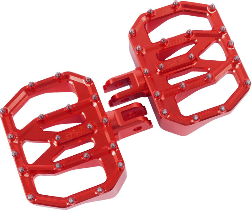 Thrashin Supply Co. Mini Aggressor Floorboards for 2018-2025 Harley-Davidson Anodised Red 6061 Billet Aluminium Stainless Steel Pair #TSC-2031-2-SF