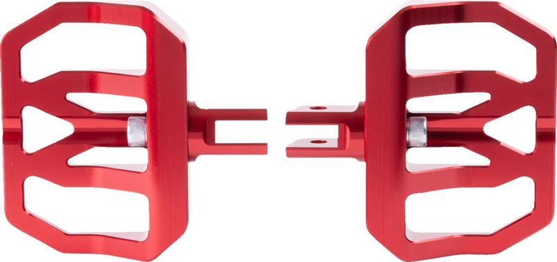 Thrashin Supply Co. Mini Aggressor Floorboards for 2018-2025 Harley-Davidson Anodised Red 6061 Billet Aluminium Stainless Steel Pair #TSC-2031-2-SF