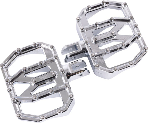Thrashin Supply Co. Mini Aggressor Floorboards for 2018-2025 Harley-Davidson Chrome Silver 6061 Billet Aluminium Stainless Steel Pair