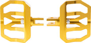 Thrashin Supply Co. Mini Aggressor Floorboards for 2018-2025 Harley-Davidson Anodised Gold 6061 Billet Aluminium Stainless Steel Pair #TSC-2031-5-SF