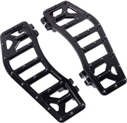 Thrashin Supply Co. Aggressor Floorboards for 1972-2025 Harley-Davidson Anodised Black 6061 Billet Aluminium Stainless Steel Pair #TSC-2219-1