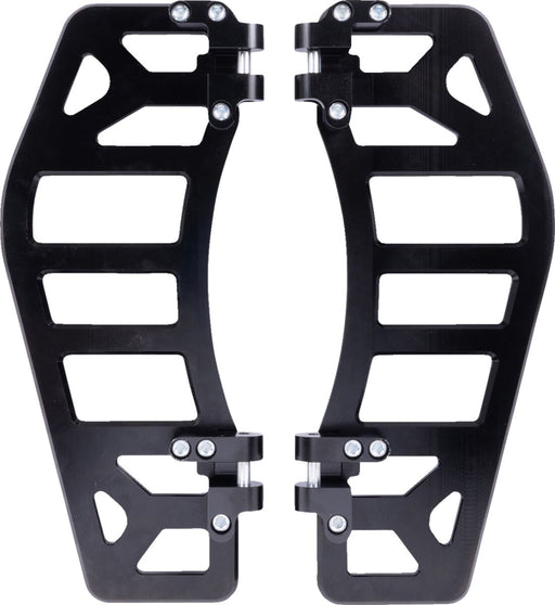 Thrashin Supply Co. Aggressor Floorboards for 1972-2025 Harley-Davidson Anodised Black 6061 Billet Aluminium Stainless Steel Pair