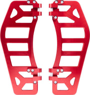 Thrashin Supply Co. Aggressor Floorboards for 1972-2025 Harley-Davidson Anodised Red 6061 Billet Aluminium Stainless Steel Pair #TSC-2219-2