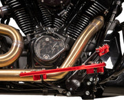 Thrashin Supply Co. Aggressor Floorboards for 1972-2025 Harley-Davidson Anodised Red 6061 Billet Aluminium Stainless Steel Pair #TSC-2219-2