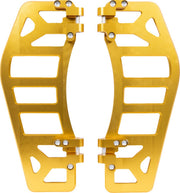 Thrashin Supply Co. Aggressor Floorboards for 1972-2025 Harley-Davidson Anodised Gold 6061 Billet Aluminium Stainless Steel Pair #TSC-2219-5