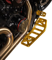 Thrashin Supply Co. Aggressor Floorboards for 1972-2025 Harley-Davidson Anodised Gold 6061 Billet Aluminium Stainless Steel Pair