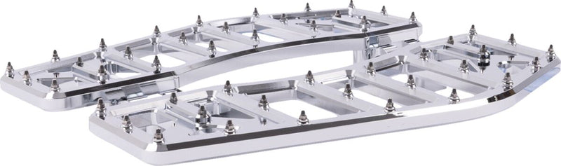 Thrashin Supply Co. Aggressor Floorboards for 1972-2025 Harley-Davidson Chrome Silver 6061 Billet Aluminium Stainless Steel Pair #TSC-2219-3