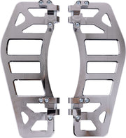 Thrashin Supply Co. Aggressor Floorboards for 1972-2025 Harley-Davidson Chrome Silver 6061 Billet Aluminium Stainless Steel Pair #TSC-2219-3