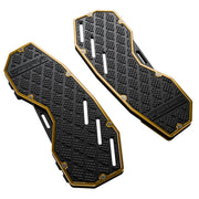 Heinz Bikes Performance Floorboards for 1980-2025 Harley-Davidson Gold Black Bolt-On 6061 Billet Aluminium Pair #HB-PFB-G