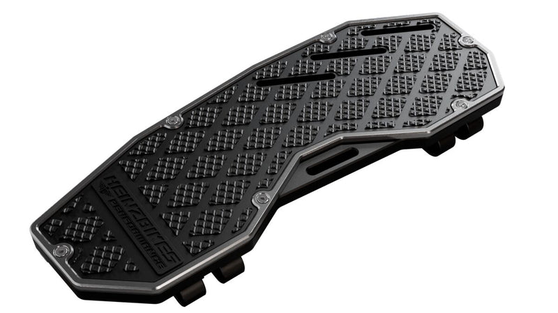 Heinz Bikes Performance Floorboards for 1980-2025 Harley-Davidson Silver Black Bolt-On 6061 Billet Aluminium Pair #HB-PFB-S