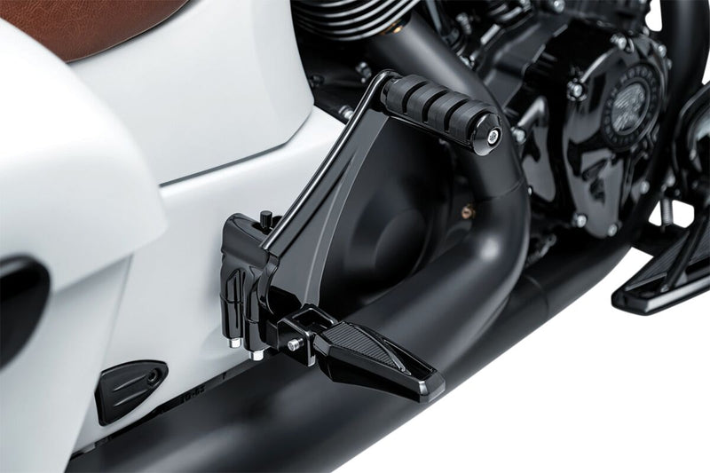 Kuryakyn Passenger Peg Mounts In Black For Indian 2014-2023 Models (Except Scout & FTR) Compatible With Chief, Chieftain & Challenger Models To Convert From Floorboards To Passenger Pegs #KUR5830