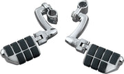Kuryakyn Longhorn Offset Highway Pegs With Dually & 1 Inch Magnum Quick Clamps In Chrome #KUR7980