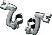 Kuryakyn Longhorn Offset Mounts With 1-1/4 Inch Magnum Quick Clamps In Chrome