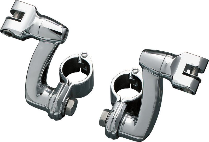 Kuryakyn Longhorn Offset Mounts With 1-1/4 Inch Magnum Quick Clamps In Chrome