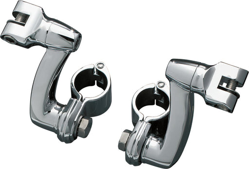 Kuryakyn Longhorn Offset Mounts With 1-1/4 Inch Magnum Quick Clamps In Chrome