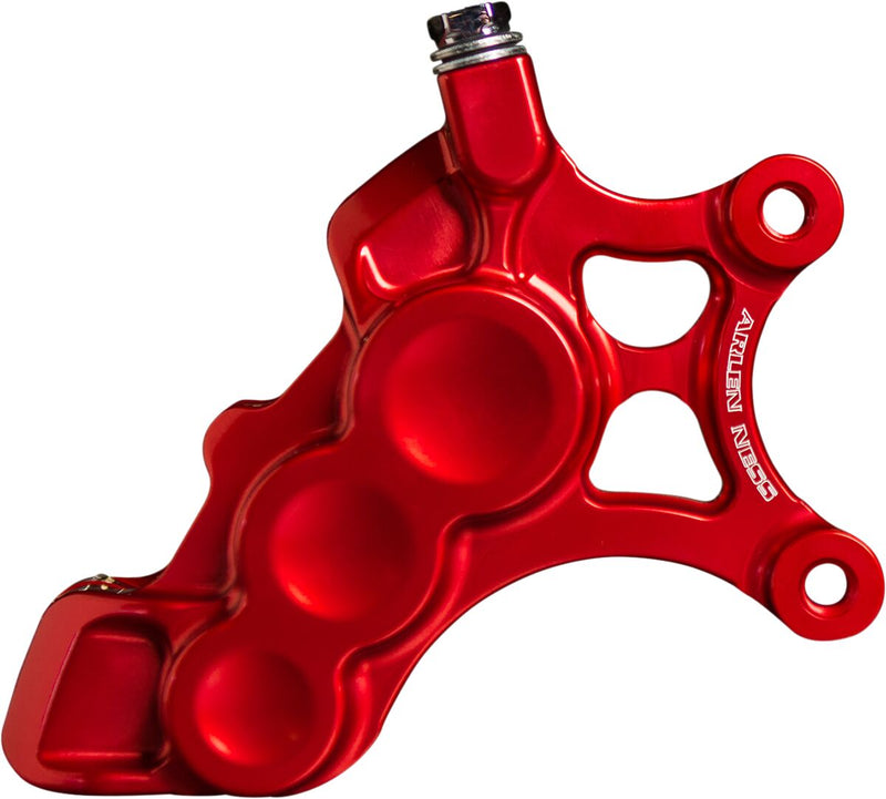 Arlen Ness 11.8 in. Front Left Red 6-Piston Brake Caliper for Various Various Harley-Davidson Motorcycles (See Fitment List) #02-226