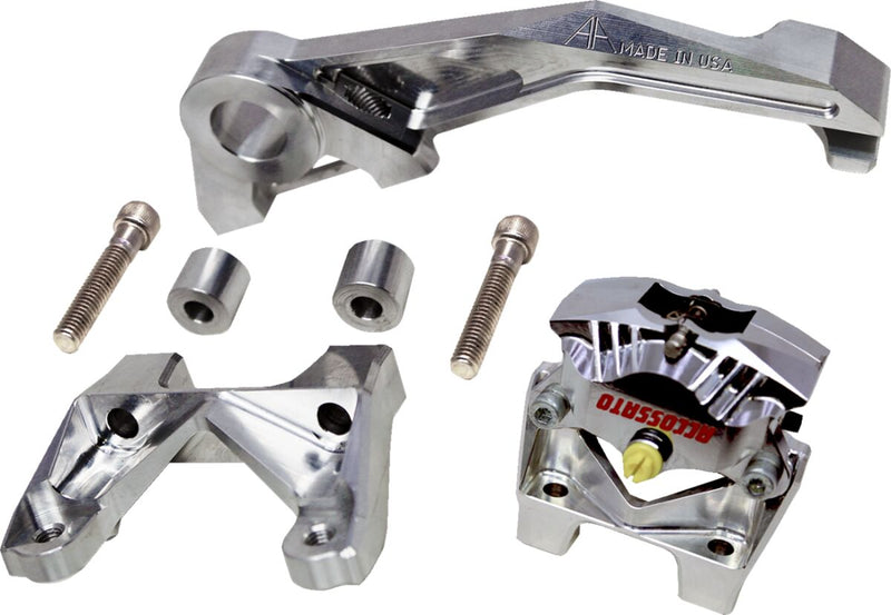 Alloy Art 84mm Raw Multi Brake Caliper Mount for 2009-2026 Harley-Davidson Touring Motorcycles #MCRB2-1