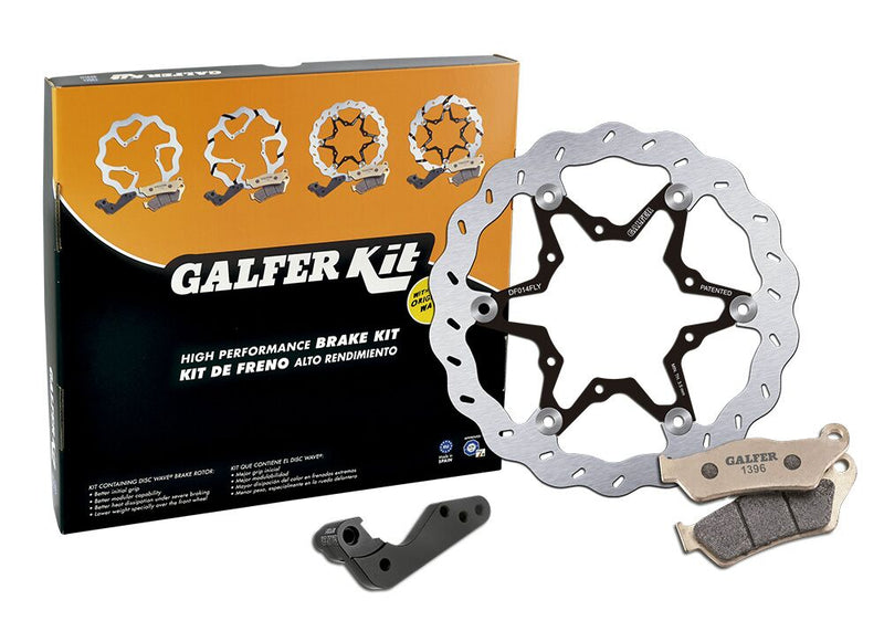 Galfer Oversize Brake Kit Front for 2019-2021 HONDA CRF Black Polished Aluminium Stainless Steel