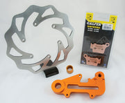 Galfer Oversize Wave Rotor Kit Rear Brake Rotor Kit Orange Polished Solid-Mount One Piece (Fixed) Aluminium Stainless Steel