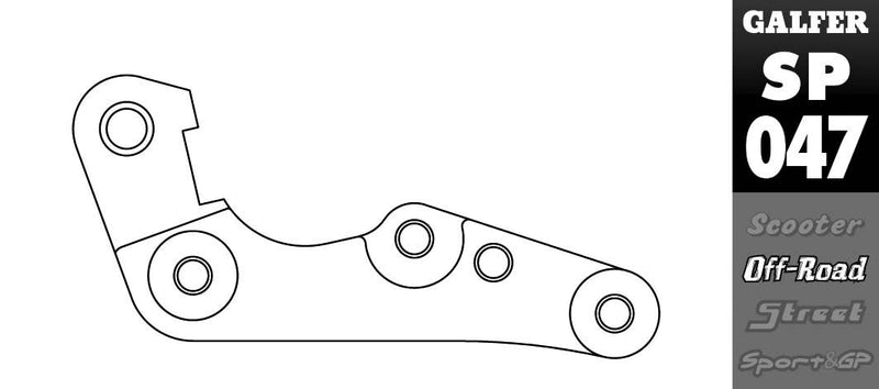 Galfer Brake Caliper Relocation Bracket for 2014-2017 SHERCO SE-R Black Oversize Front Billet Aluminium